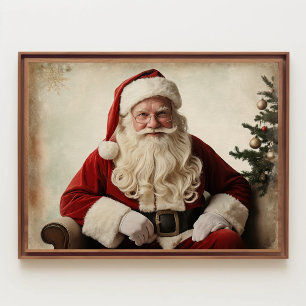 Nostalgiskt Jultomten vid Julgran Poster