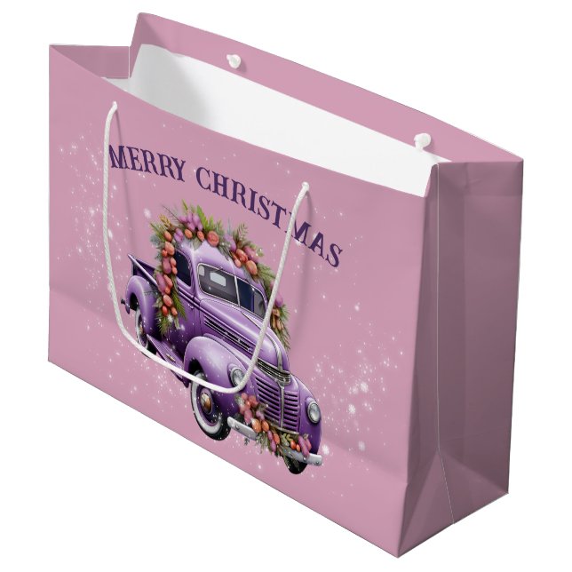 Nostalgiskt Lila lastbil Hem för jul (Framsidan Vinklad)