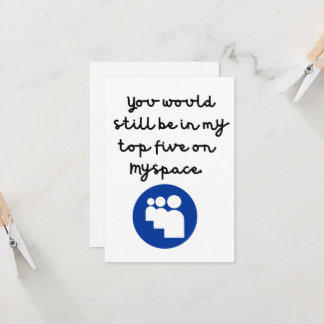 Nostalgiskt MySpace-Vänskap/födelsedagskort Kort