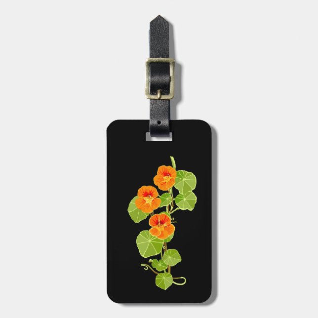 Nostalgiskt Nasturtium Bagagebricka (Vertikal Framsida)