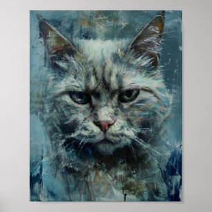 Nostalgiskt regnigt kattscen poster