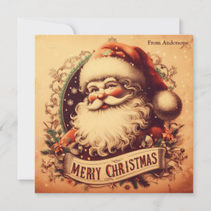 Nostalgiskt Retro 70-tal Jultomten God jul Julkort