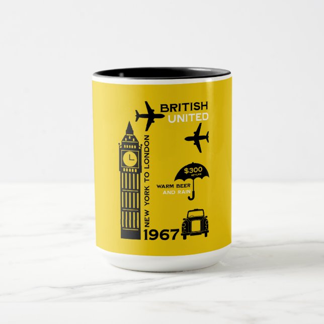 Nostalgiskt Retro-flygplan Poster Mugg (Center)