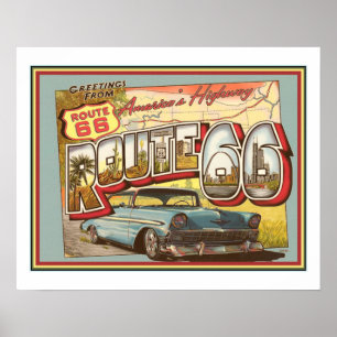 Nostalgiskt rutt 66 poster