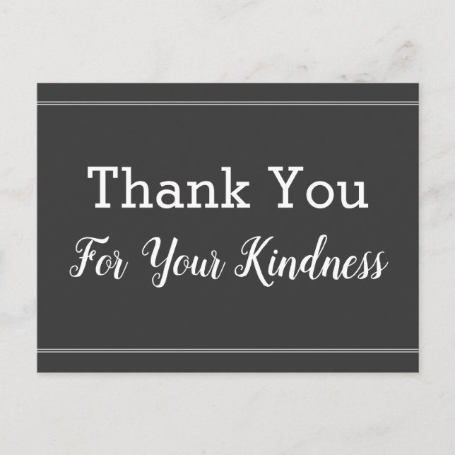 Nostalgiskt "Tack för din vänlighet" vykort (Framsida)