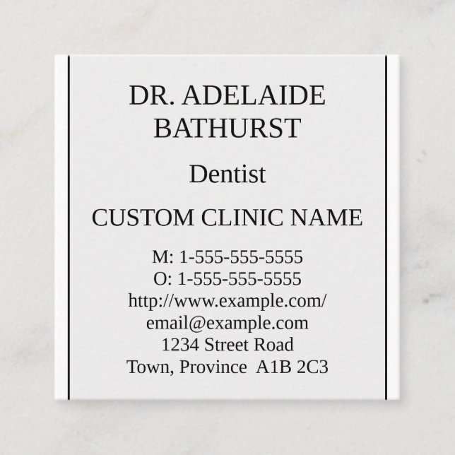 Nostalgiskt, traditionellt Affärskort Fyrkantigt Visitkort (Framsida)