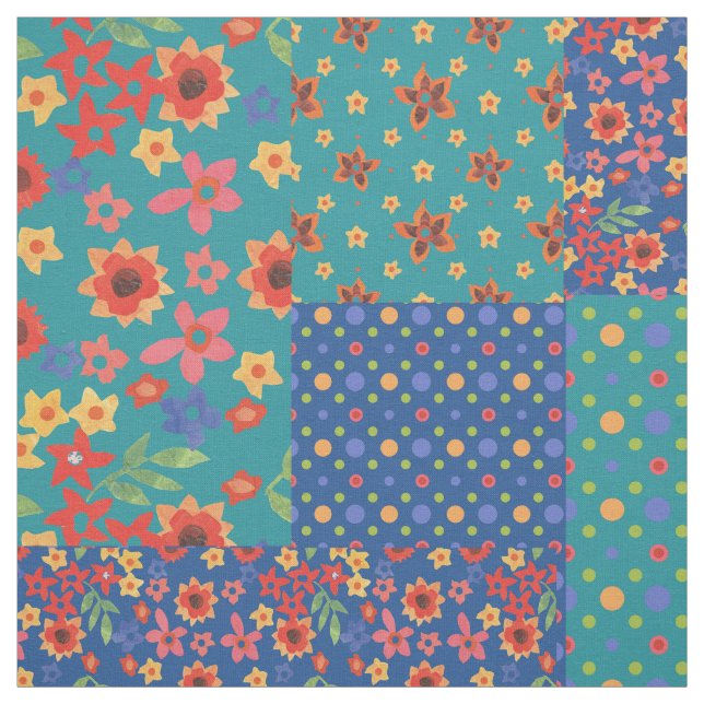 Nostalgiskt tyg för FauxPatchworkmönster (Provkarta)