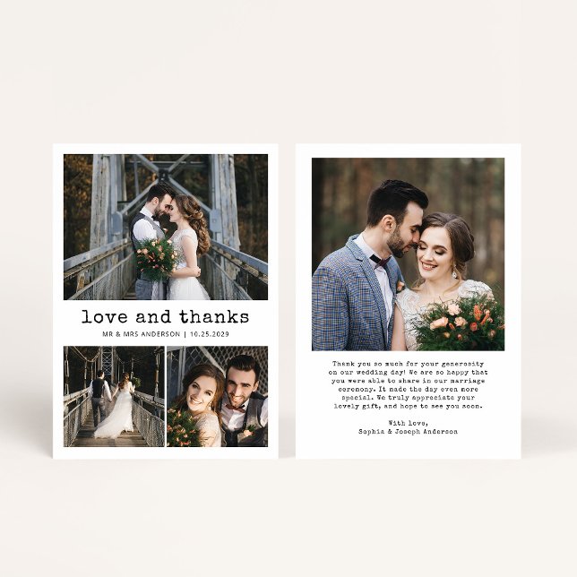 Nostalgiskt typsnitt | Enkelt fotoutrutnät för Vin Tack Kort (Skapare uppladdad)