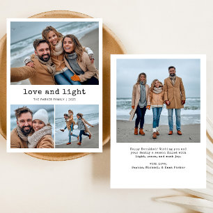 Nostalgiskt typsnitt Lycklig Hanukkah Family Pho Julkort