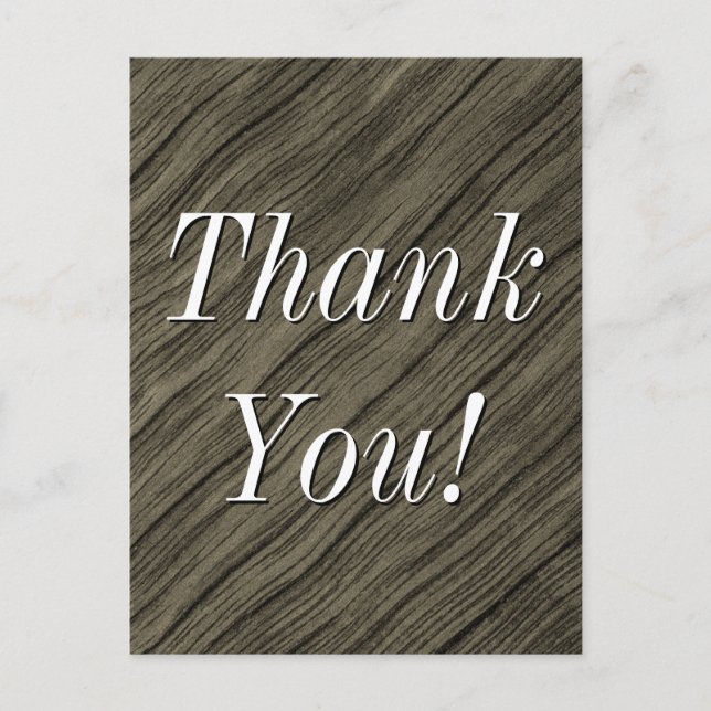 Nostalgiskt, vintage "Tack!" vykort (Framsida)