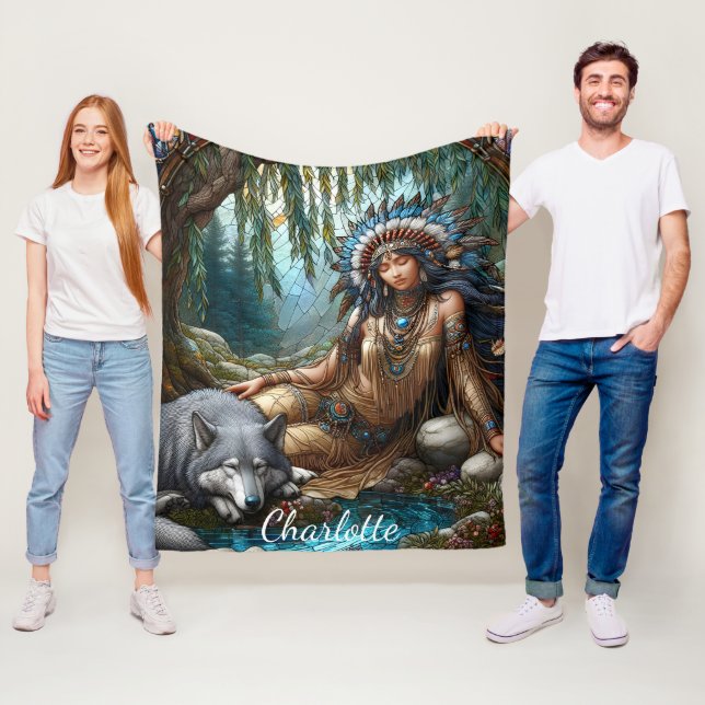 Nöster av en skonsam flod en indisk indian fleecefilt (På plats)