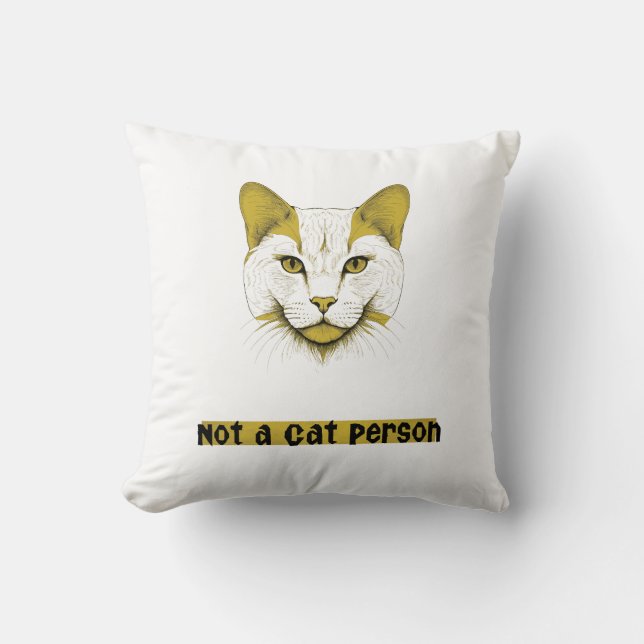 Not a Cat Person – Cat Face Throw Pillow Kudde (Framsida)