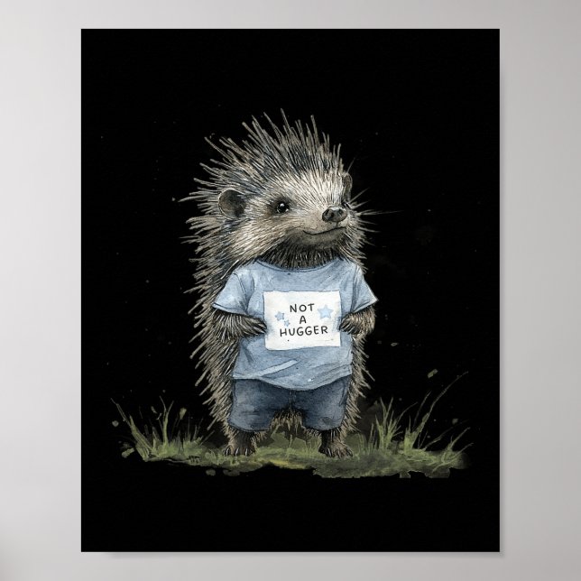 Not A Hugger Hedgehog  Poster (Framsidan)