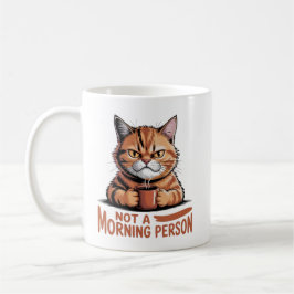 Not A Morning Person Grumpy Orange Cat Funny Coffe Kaffemugg