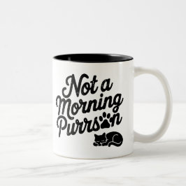 Not a Morning Purrson Funny Cat Mug Två-Tonad Mugg