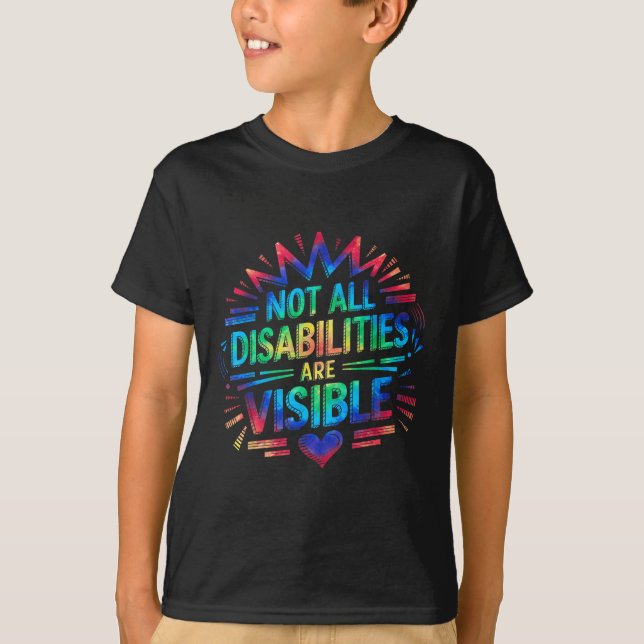 Not All Disabilities Are Visible Cool Invisible Di T Shirt (Framsida)