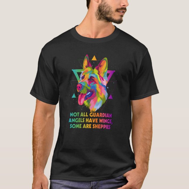 Not All Guardian Angels Have Wings German Shepherd T Shirt (Framsida)