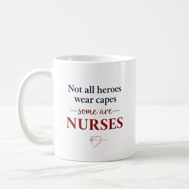 Not All Heroes Nurse Personalized Name Gift Kaffemugg (Vänster)