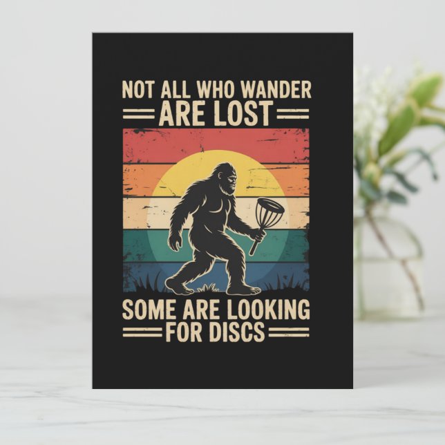 Not All Who Wander Are Lost Funny Disc Golf Disc  Inbjudningar (Stående Fram)