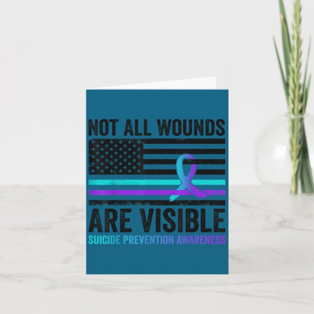 Not All Wounds Are Visible American Flag Suicide P Kort (Framsida)