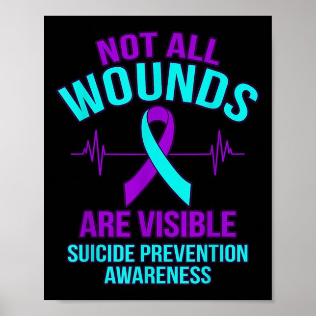 Not All Wounds Are Visible Happy Suicide Awareness Poster (Framsidan)