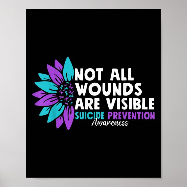 Not All Wounds Are Visible Suicide Awareness Menta Poster (Framsidan)
