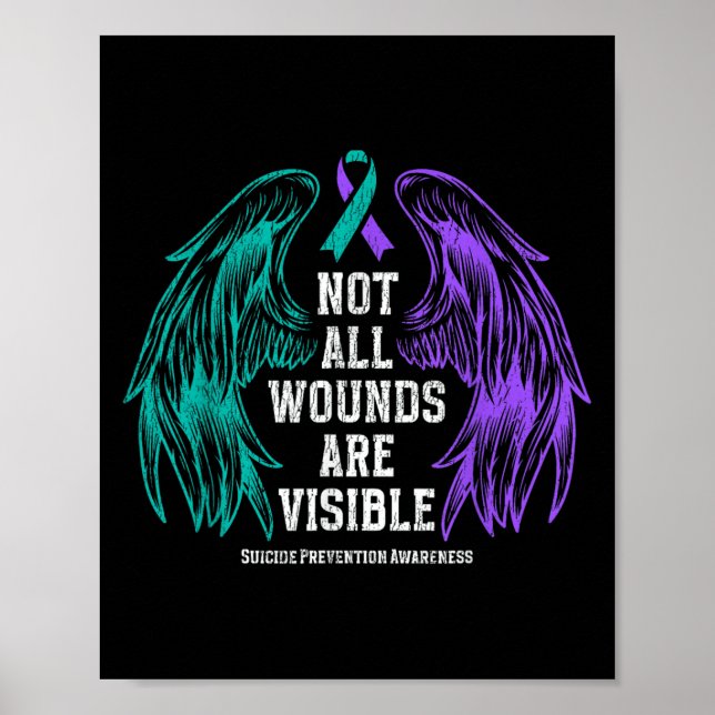 Not All Wounds Are Visible Suicide Prevention Awar Poster (Framsidan)