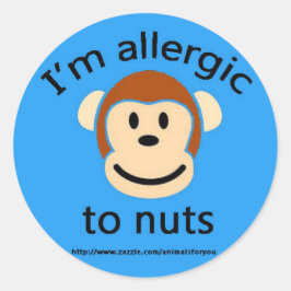 Nöt Allergy Blue Runt Klistermärke