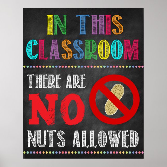 Nöt Allergy Classroom Poster (Framsidan)