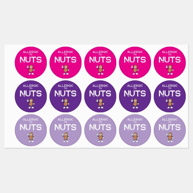 Nöt Allergy Watersecure Colorful Sticker (Ark)