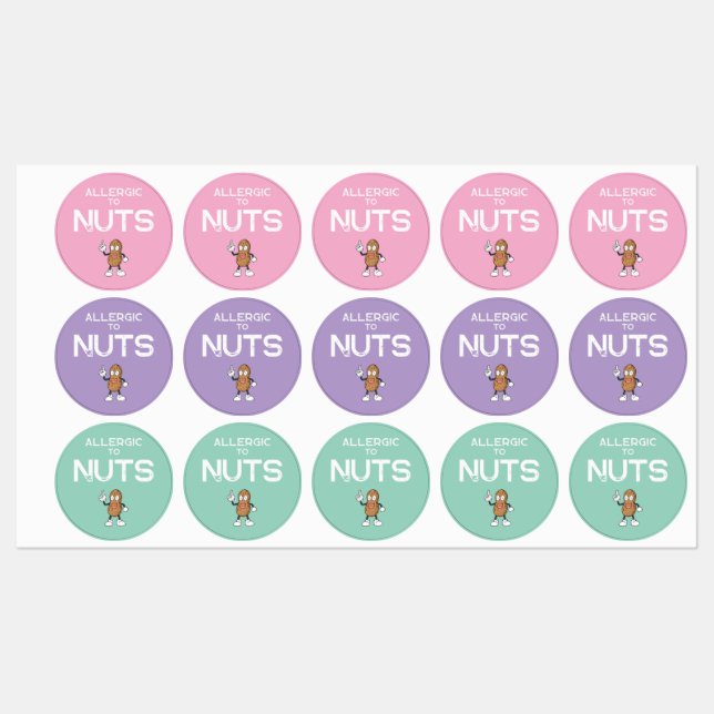 Nöt Allergy Watersecure Colorful Sticker (Ark)