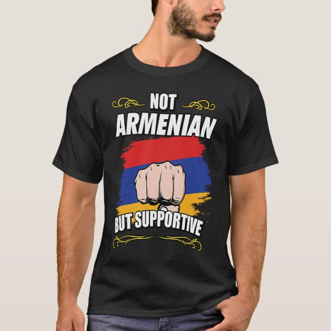 Not Armenian Hay But Supportive Travel Tourist Arm T Shirt (Framsida)