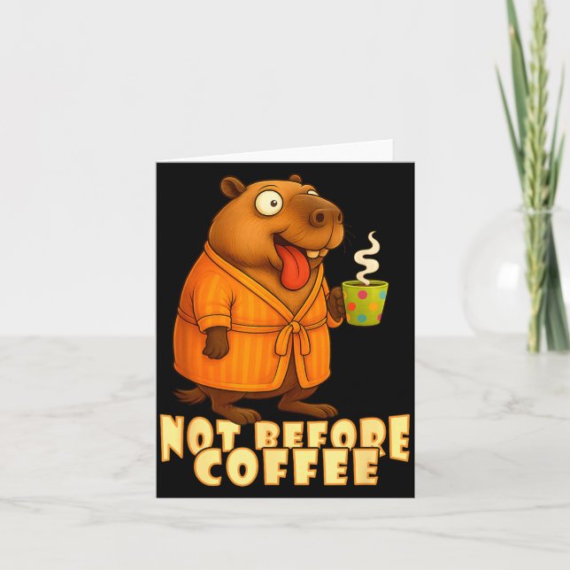 Not Before Coffee-tee – Funny Morning Capybara And Kort (Framsida)