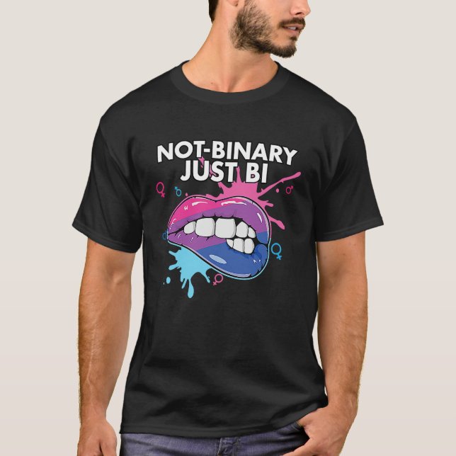 Not binary Just Bi Bisexual Rainbow Pride Bisexual T Shirt (Framsida)