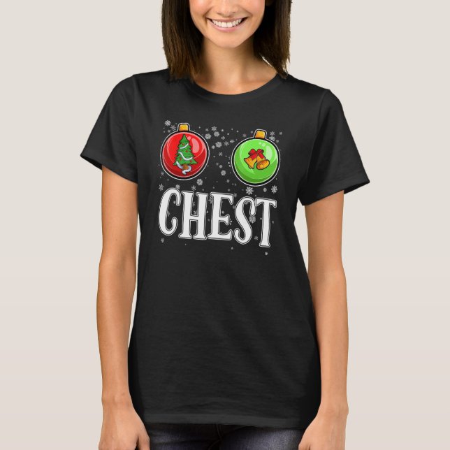 Nöt Chest jul-nyans matchande par Chestnu T Shirt (Framsida)