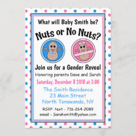 Nöt eller Ingen Nöt-gender visar inbjudan