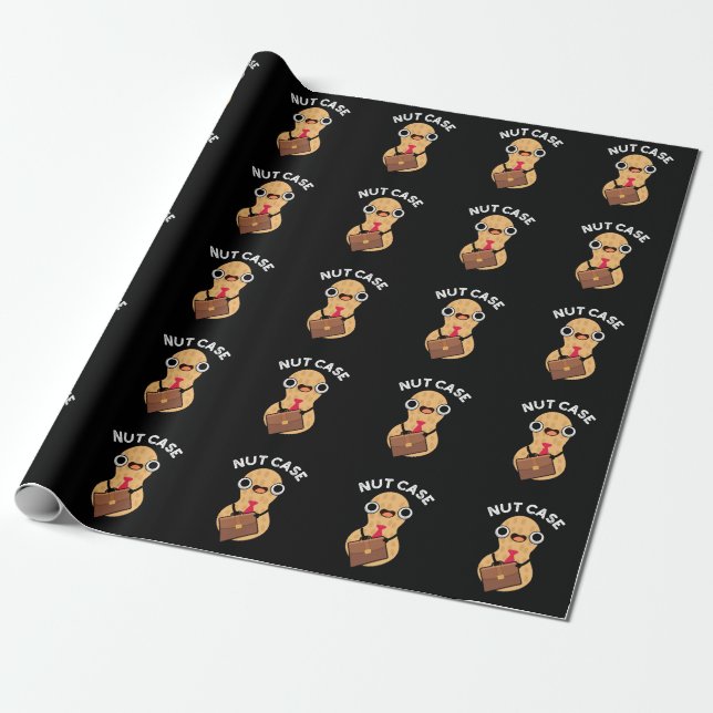 Nöt Fall Fula Jordnöt Puns Mörk Bakgrund Presentpapper (Utrullad)