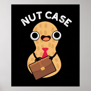 Nöt Fall Roliga Jordnöt Puns Mörk Bakgrund Poster