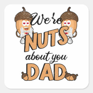 Nöt Fars dag Male Day Pappa Pappa Nöt Paternote Fyrkantigt Klistermärke