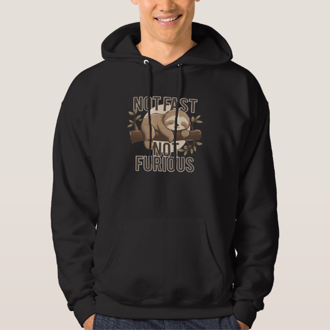 not fast not furious sloth  running team hoodie (Framsida)