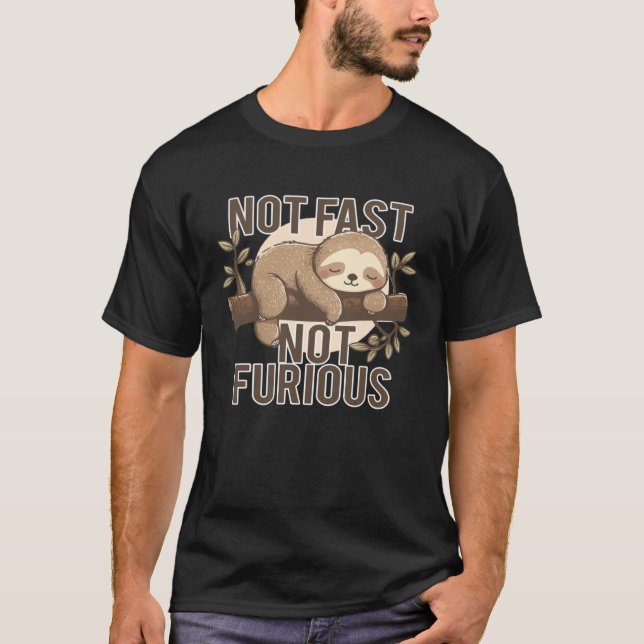 not fast not furious sloth  running team t shirt (Framsida)