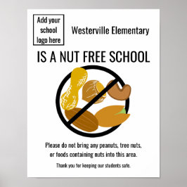 Nöt Free School Personlig Sign with Logotyp Poster