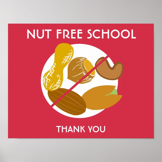 Nöt Free School Sign för School eller Daycare Poster (Framsidan)