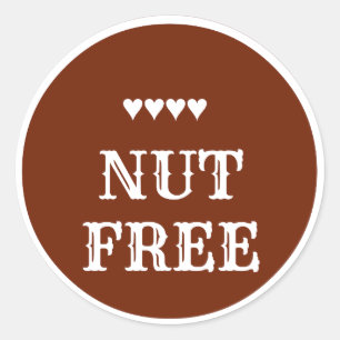 Nöt Free Sticker Runt Klistermärke