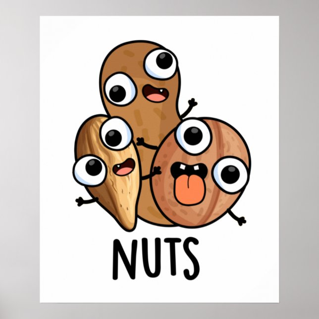 Nöt Funny Nutty Food Pun Poster (Framsidan)