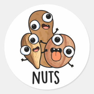 Nöt Funny Nutty Food Pun Runt Klistermärke