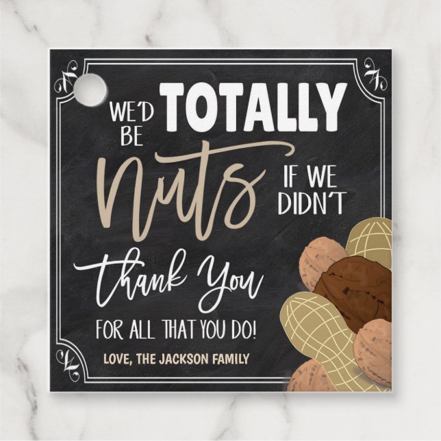 Nöt Gift Märkre Gåvor Etiketter (Framsida)