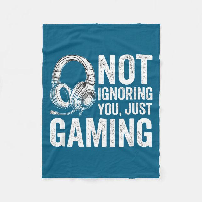 Not Ignoring You Gaming Headset Graphic Video Game Fleecefilt (Framsidan)