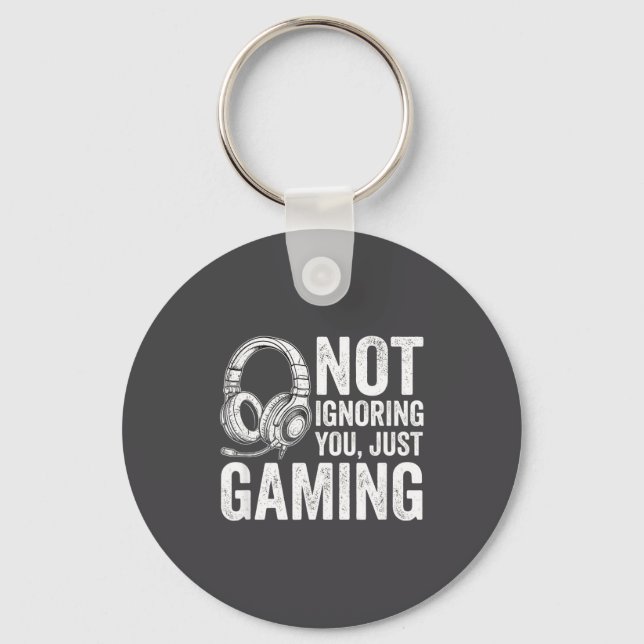 Not Ignoring You Gaming Headset Graphic Video Game Nyckelring (Framsida)
