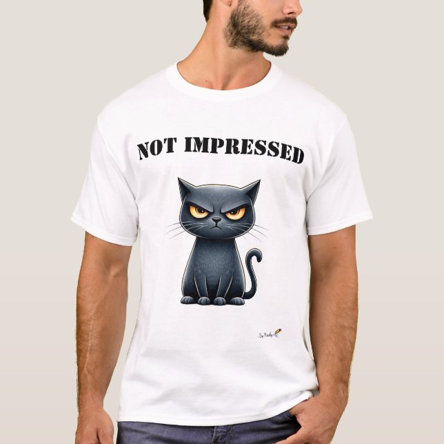 Not Impressed Funny Grumpy Cat T-Shirt (Framsida)